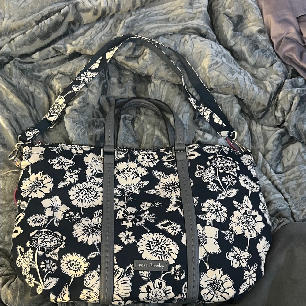 Vera Bradley Navy and White Floral Tote